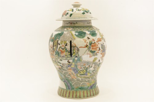 Lot 187 - A Chinese famille verte vase and cover