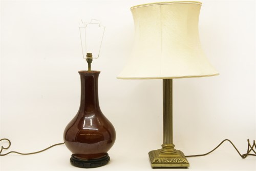Lot 419 - A modern Chinese sang de boeuf style lamp