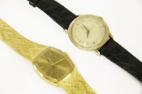 Lot 63 - A gentleman's gold plated Omega automatic strap watch