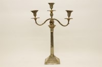 Lot 396A - A silver plated three branch candelabra