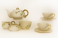 Lot 376 - Belleek items to include: teapot