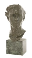 Lot 162 - A bronze bust of a young man