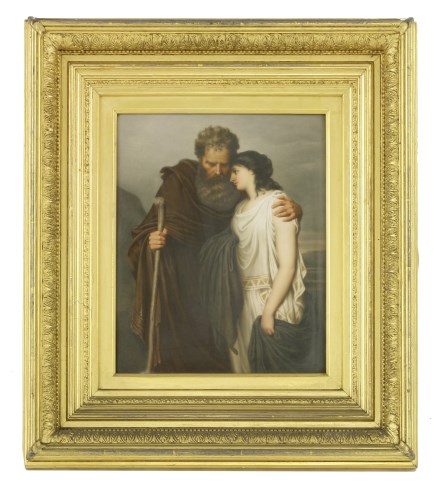 Lot 22 - A German painted porcelain plaque