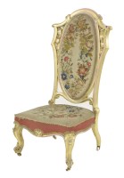 Lot 619 - A Victorian gilt-framed side chair