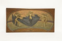 Lot 25 - An inlaid satinwood and gesso panel