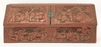 Lot 195 - A cinnabar lacquered stationery box