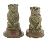 Lot 176 - A pair of bronze inkwells