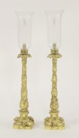 Lot 634 - A pair of gilt-bronze table lights