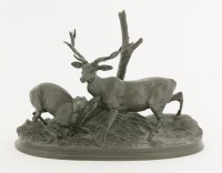 Lot 129 - A bronze of a stag and deer