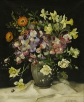 Lot 455 - Cecil Kennedy (1905-1997)
A STILL LIFE OF SUMMER FLOWERS IN A VASE
Signed and dated 1929 l.r.