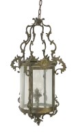 Lot 653 - A gilt bronze hanging hall lantern