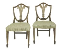 Lot 549 - A pair of shield-back single chairs