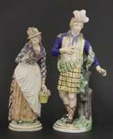 Lot 40 - A Derby figure of Donald of the Isles and his female companion