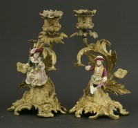 Lot 43 - A pair of Minton 'candlestick' figures