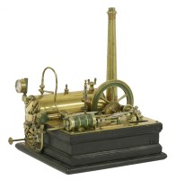 Lot 87 - A brass model of a stationary engine