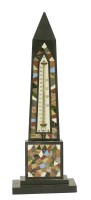 Lot 194 - A Victorian Ashford marble obelisk desk thermometer