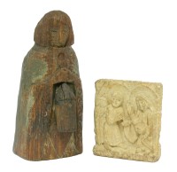 Lot 213 - A wooden figure of a bishop