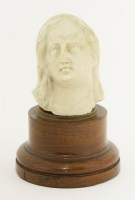 Lot 215 - A fragment alabaster head of the Virgin