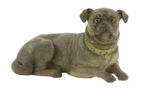 Lot 172 - A terracotta and painted pug