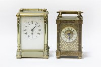 Lot 138 - Two brass carriage clock/timepieces