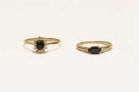 Lot 15 - A 9ct gold sapphire and diamond cluster ring
