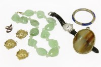 Lot 59 - A large quantity of costume jewellery to include a large agate pendant
