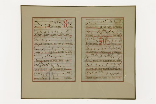 Lot 429 - A choir book manuscript or gradual