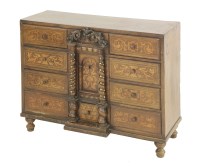 Lot 599 - An Italian walnut inlaid table cabinet