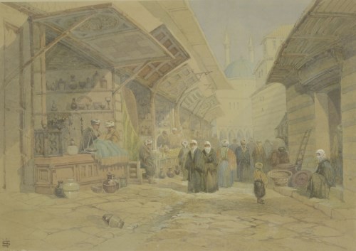 Lot 339 - W...S... (late 19th century)
FIGURES IN A BAZAAR