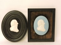 Lot 448 - A blue and white Jasperware portrait medallion