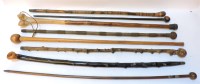 Lot 518A - A collection of Colonial walking sticks