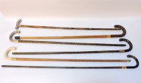 Lot 595 - Six gentleman's walking canes