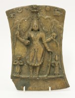 Lot 285 - A South Indian bronze relief plaque/shield