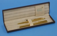 Lot 1532 - A Mont Blanc gold-plated fountain pen and ball pen set