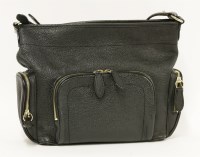 Lot 1017 - A Burberry black grainy leather shoulder handbag