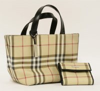 Lot 1103 - A Burberry Nova Check patterned small shopper handbag