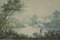 Lot 306 - Joseph Halfpenny (1748-1811)
BRIDGE WITH A FISHERMAN 
Signed with initials and dated 1793 l.l.