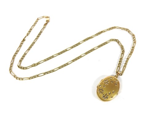 Lot 1126 - A 9ct gold oval locket