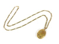 Lot 1126 - A 9ct gold oval locket