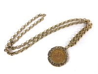 Lot 1141 - A half Sovereign pendant dated 1909