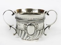 Lot 1273 - A silver twin handled loving cup