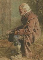 Lot 316 - William Henry Hunt OWS (1790-1864)
'AN IRISH BEGGAR'
Signed l.l.