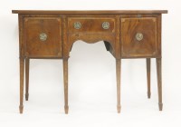 Lot 671 - A George III mahogany and marquetry inlaid bow front sideboard