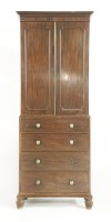 Lot 570 - A George lll narrow mahogany bookcase chest