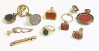 Lot 269 - A collection of late 18th and 19th century hardstone gold