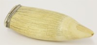 Lot 234 - A silver mounted sperm whale tooth box