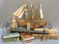 Lot 355 - A wooden model ship