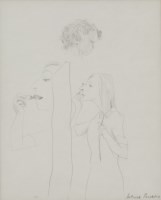 Lot 95 - *Patrick Procktor RA (1936-2003)
STUDIES OF A GIRL APPLYING HER MAKE-UP AND A CHILD'S HEAD
Signed l.r.