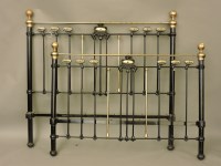 Lot 592 - A Victorian brass and iron double bed