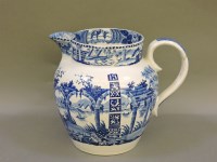 Lot 271 - A 19th century Staffordshire blue and white transfer printed jug